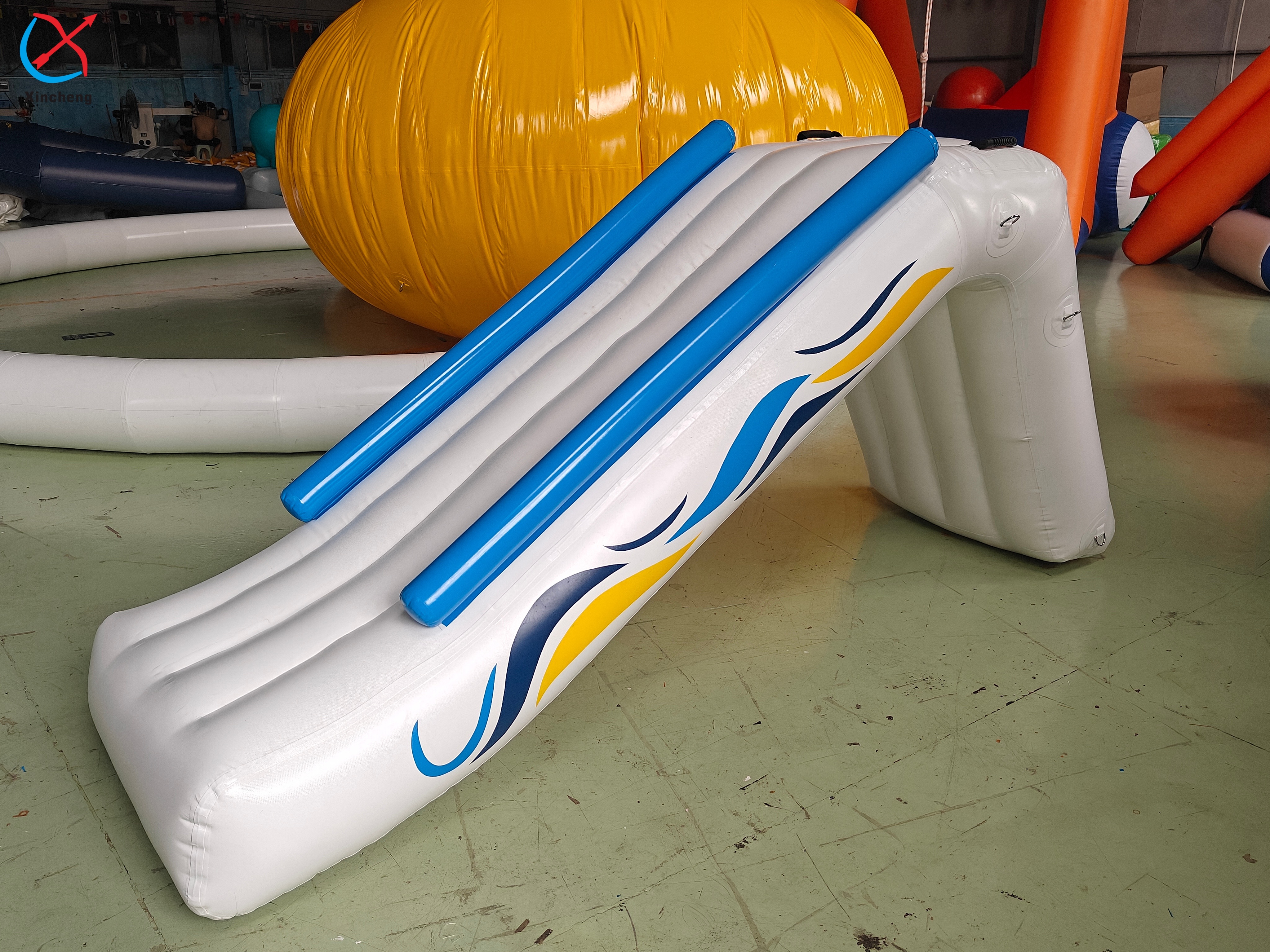 Commercial Inflatable Water Slide Floating Inflatable Yacht Slide For Boat Yacht Pool