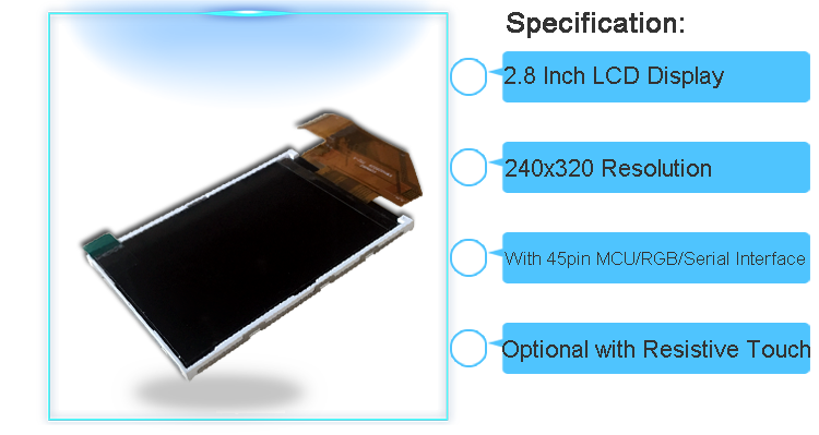 Transmissive ILI9341 RGB SPI LCD TFT Colour Display 240x320 Resolution 2.8 Inch