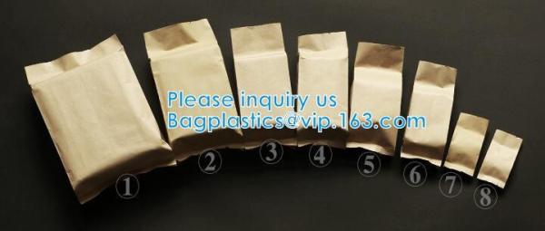Kraft Paper Side Gusset Bag Open Top Heat Sealing For Snack Cookie Tea Take Out