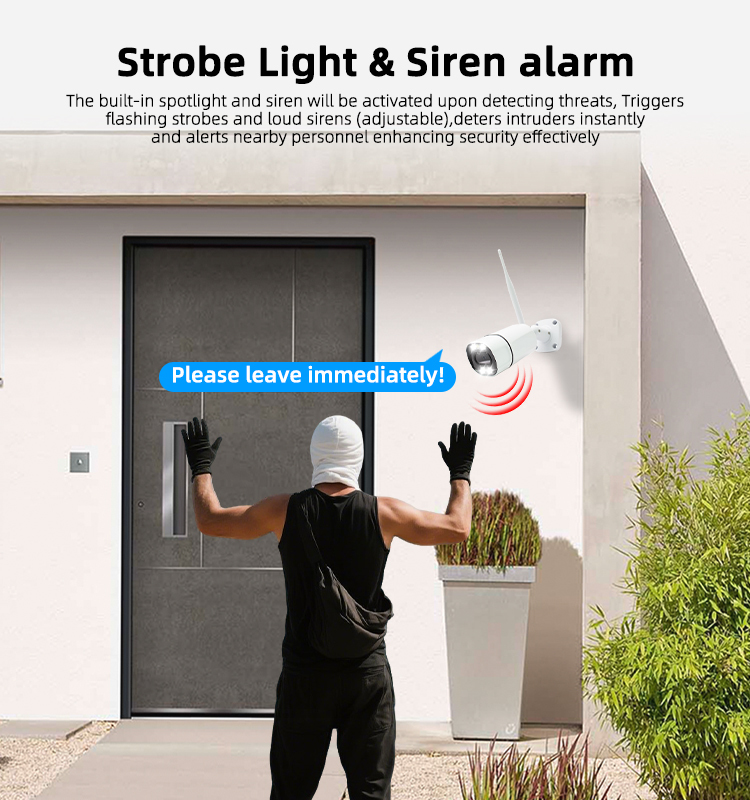 5mp Dual‑band Wifi Bullet Security Camera H.265 Dual‑light Night Vision Ai Human Detection Two‑way Audio Bluetooth Pairing Ip66 Outdoor Surveillance Camera Support Tf Card & Cloud Storage