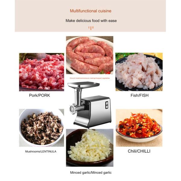 Small Commercial Automatic Meat Grinder for Grinding Meat and Stuffing Pepper Sausages