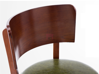 Round Leather Padded Armless Dining Chair , Dark Wood Dining Room Chairs 