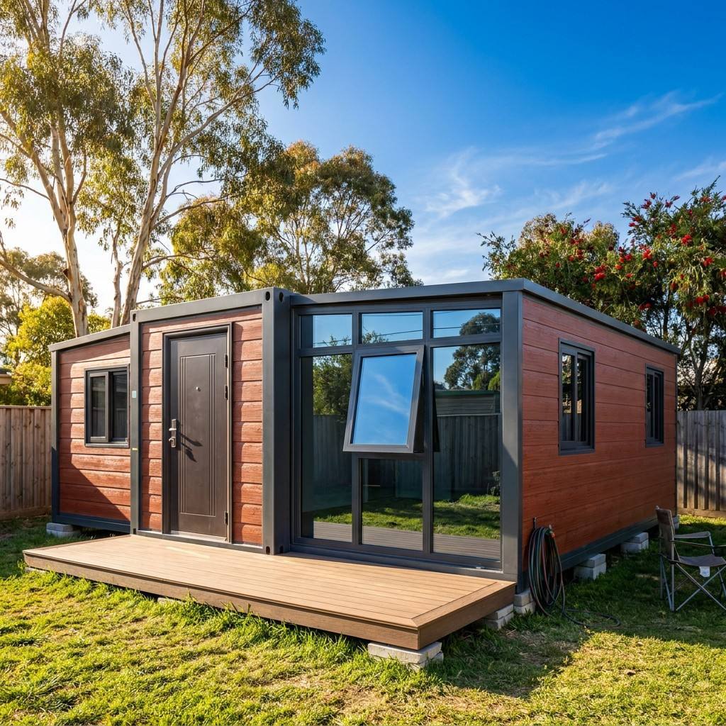 20ft Expandable Container House for New Zealand Off-Grid Cabins - Hybrid Security Design