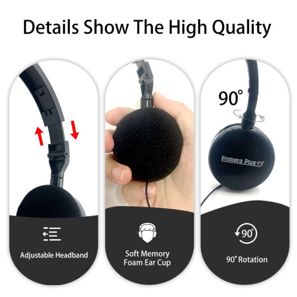 HT002 Earbuds Wired Stereo HiFi Earphones On-ear Headphones With Microphone Noise Canceling Gaming Headset