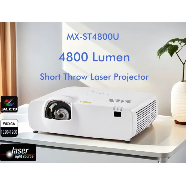 4800 Lumen Laser Short Throw Laser Projector With 50-300 Inch Screen Size for Immersive Viewing