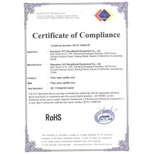 Shenzhen YHT Broadband Equipment Co. Ltd Сертификации