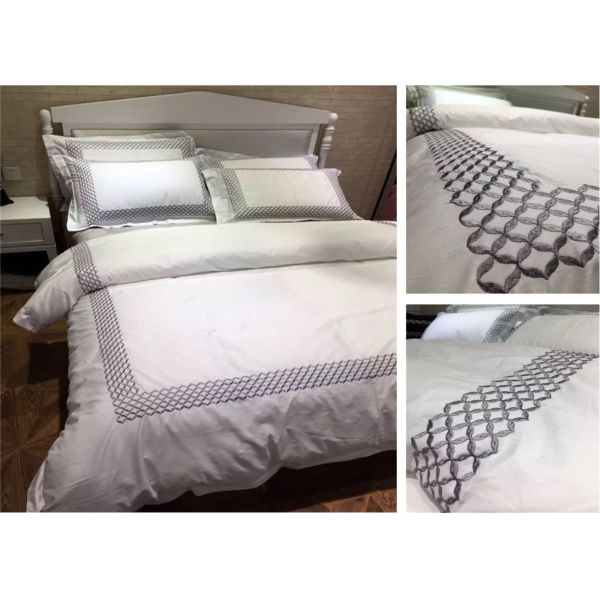 Embroidered Cotton Duvet Covers , Pretty White Duvet Covers And Shams