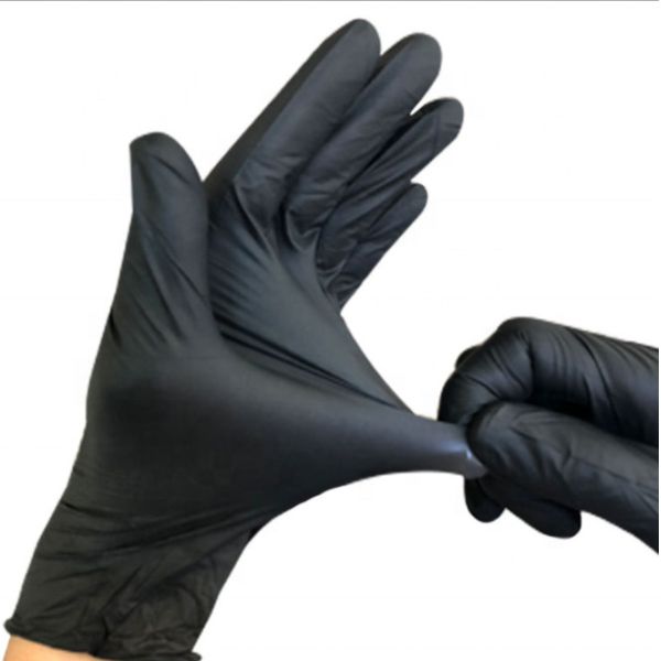 M 6g Waterproof Oilproof Black Nitrile Disposable Gloves