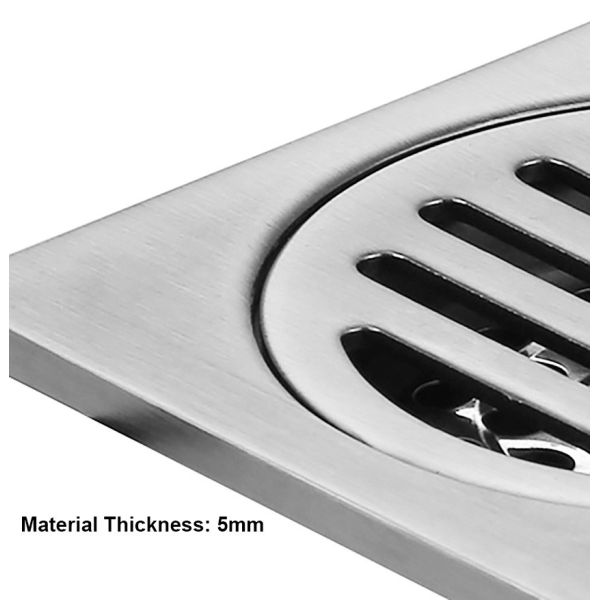Modern 4 Inch Square Shower Drain , Stainless Steel Floor Drain Odor Proof