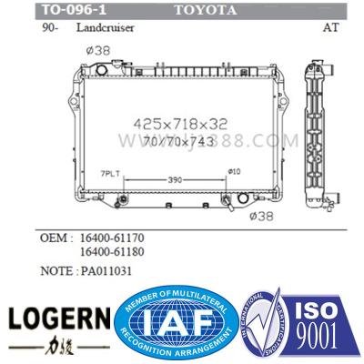Aluminium Body Car Engine Radiator For Toyota Landcruiser 90-93 At/PA32