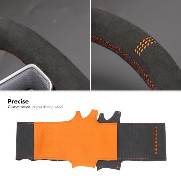 Customized High Quality Super Soft Suede Steering Cover For Tesla Model 3 2023-2024