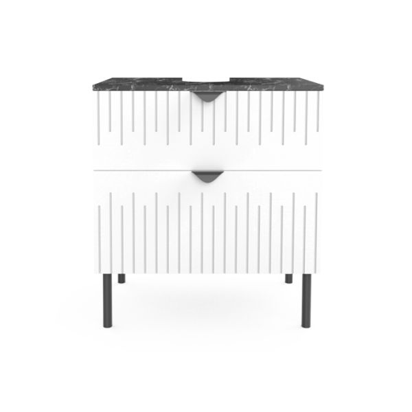 Marble Look Metal Legs 70cm Height 40cm Depth Bathroom Storage Cabinet