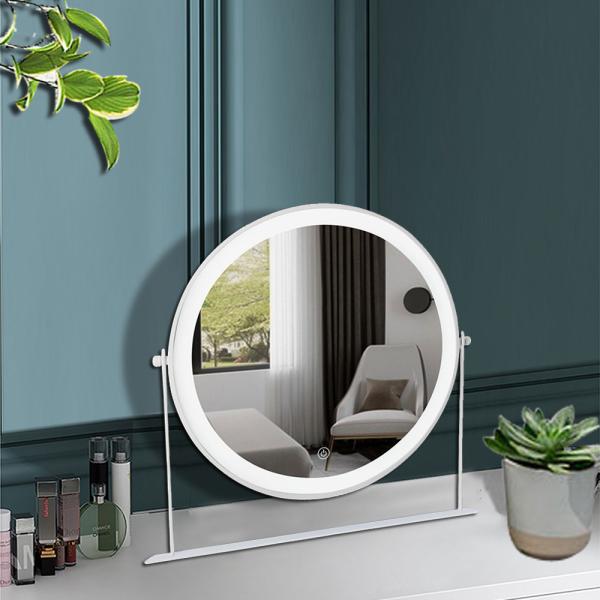 Espelho de vidro de metal LED Maquiagem personalizada Vanity Compacto Ideal para uso diário e decoração doméstica