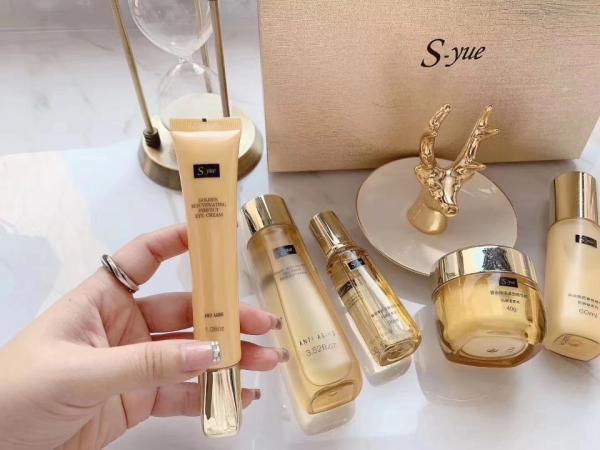 S-yue brand golden rejuvenating tightening series anti aging skin firming cosmetics