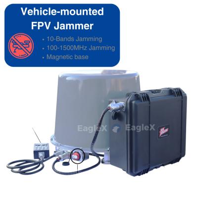 100MHz-1500MHz Vehicle-Mounted Car Use FPV Drone Jammer Countermeasure Equipment with Magnetic base