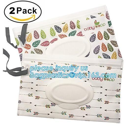 Portable wet tissue packaigng bag container, EVA custom wet tissue bag, tissue container bag,tissue packaging diaper pac