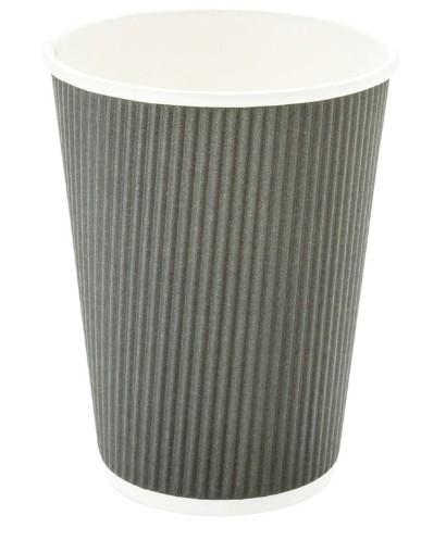 Hot Coffee Ripple Wall Paper Cups 12 Ounce With Food Grade Printing Ink