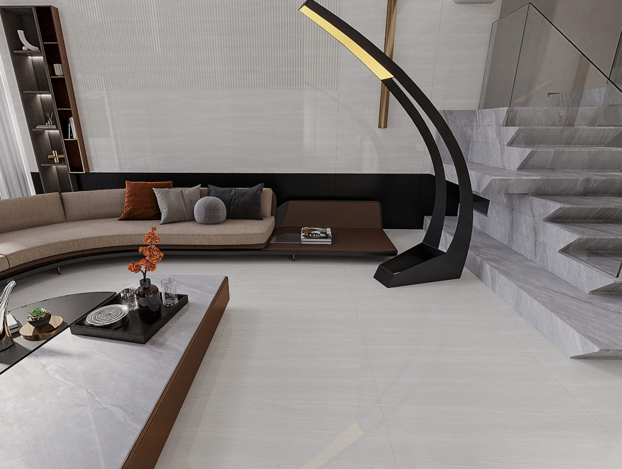 Beige 1mx1m Backgroud Tiles Grade AAA Inside Floor Polished Glazed Porcelain Tile	For Bedroom and Bathroom