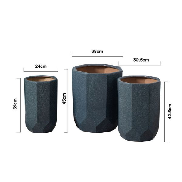 European nordic home floor decoration planter creative blue ceramic flower pots for garden decor