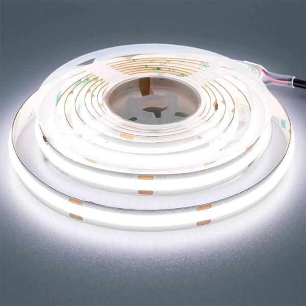 5v 320leds 8mm 6500K White COB Led Strip Light para iluminação de vida por controle de interruptor