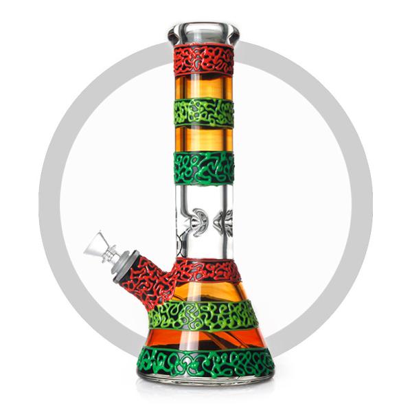 Luminouis Uv Coil Glass Bongs Heady High Quality 9mm Glass Tube  Mixed Color Hookah
