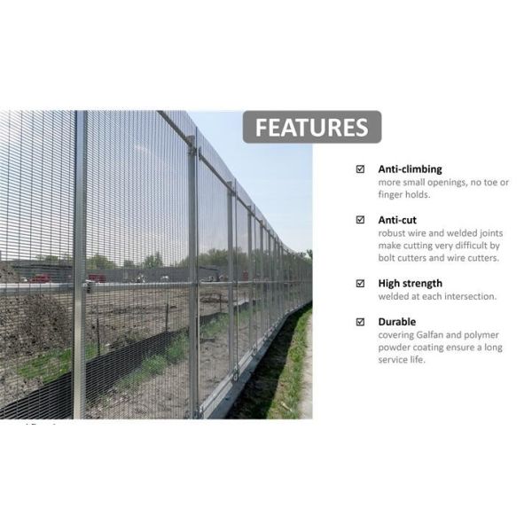High Strength Anti Climb Fencing Finger / Toe Proof 358 Security Mesh For Prisons