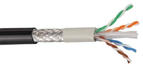 Оболочка куртки двойника SF/UTP PVC+PE защищала кабель 0.57mm сети CAT6