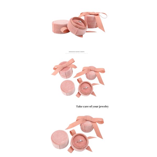 Hanhong Tiandi Flannel Cloth Ring Box for Jewelry Packaging 5*4.5*5cm Plastic Velvet