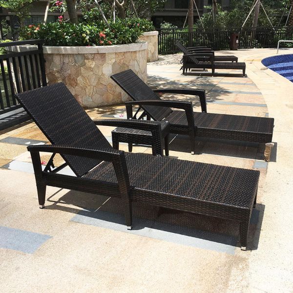 Современный ротанный шезлонг Ультрафиолетоустойчивый шезлонг Шезлонги на улице