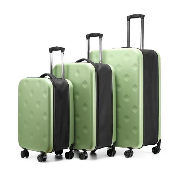 ABS PC Material Folding PC Luggage Collapsible Suitcase Round Pit Design Carry on Boarding
