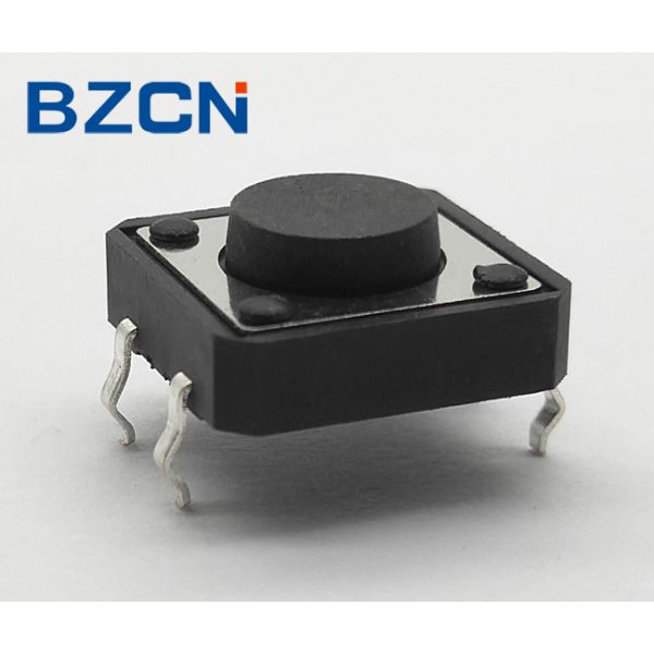 Black Push Button Normally Closed Tactile Switch , 12mm X 12mm Tactile Switch