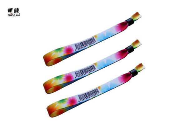 Heat Transfer Printing Barcode Custom Wrist Bracelets / Personalized Band Bracelets For Kids