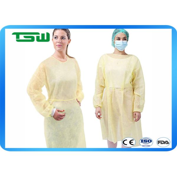 40gsm Single Use 115*137cm Nonwoven Isolation Gown