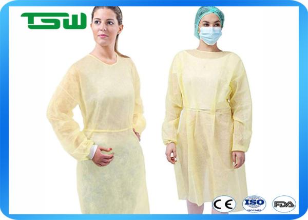 40gsm Single Use 115*137cm Nonwoven Isolation Gown