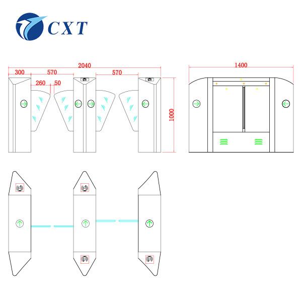 Fully Automatic Intelligent Flap Barrier Turnstile Gate Security Access Gates 140J