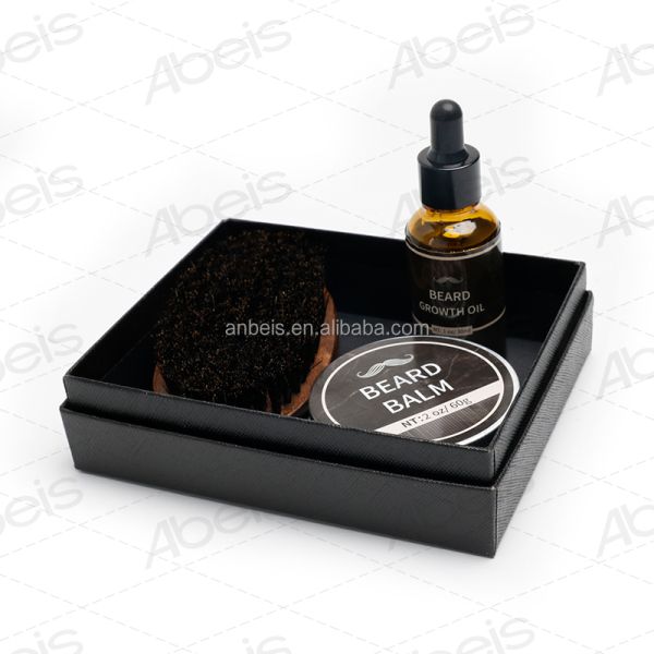 Custom Logo Engraved Portable Pocket Retro Wooden Boar Bristle Beard Brush and Comb Set Men's Beard Care