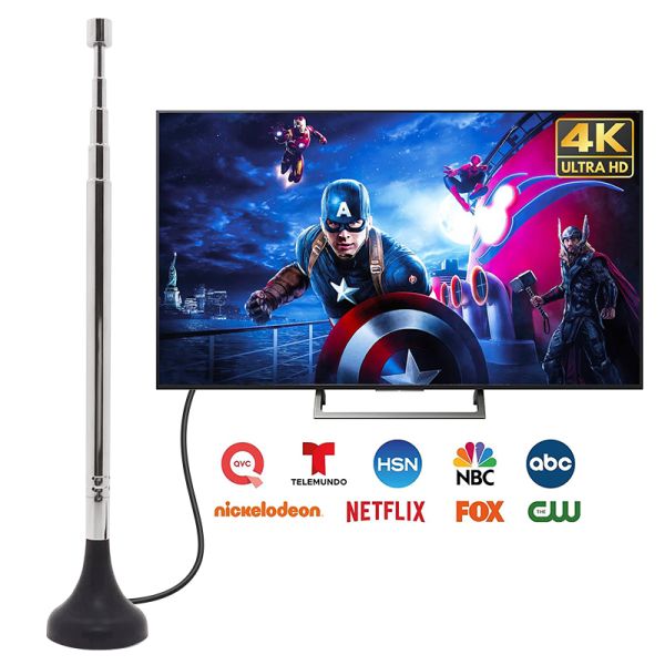 Телескопической антенны ТВ антенны DVB-T2 ТВ HDTV держатель крытой цифровой antennaDigital магнитный + выдвинутая штанга для антенны ТВ