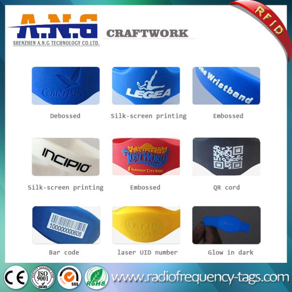 Silicone satisfying Round RFID Wristband and RFID Bracelets for Concerts & Events