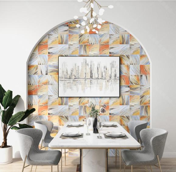 20x20cm Rainbow Golden Ceramic Wall Tile for Interior Background