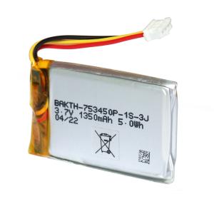 L'électronique grand public utilise une batterie Li-Pol 753450P-1S-3J 3.7v
