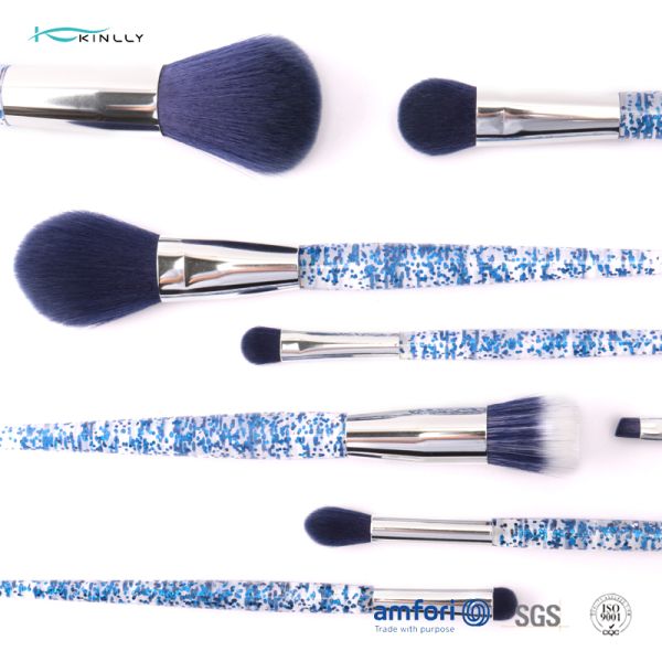 Outils cosmétiques de maquillage du maquillage 10PCS de poignée en plastique cosmétique transparente de brosse de lecture