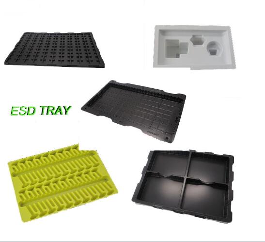 PCB Blister Packaging Box Black Plastic Black Esd Tray Conductive Non Taste