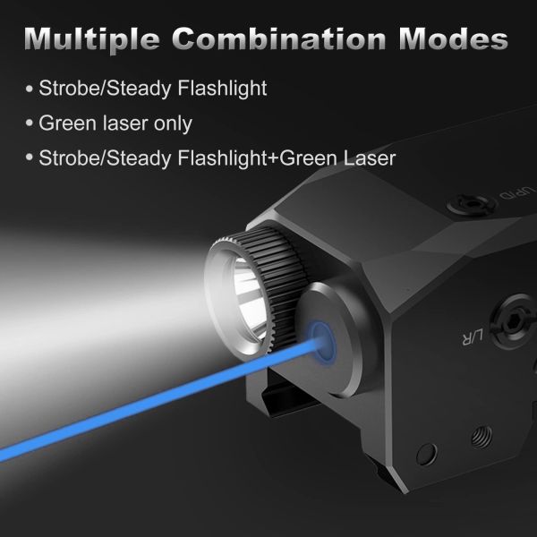Rechargeable Tactical Flashlights For Pistols Blue 450nm Wavelength