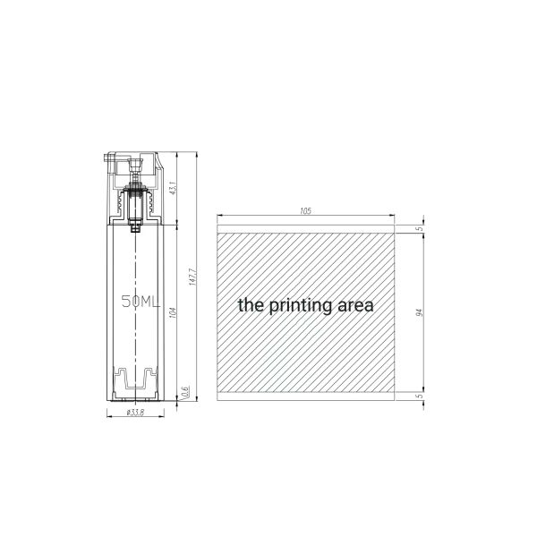 Nontoxic Recycled Black Airless Bottle , K1303 Leakproof Skin Care Pump Bottle