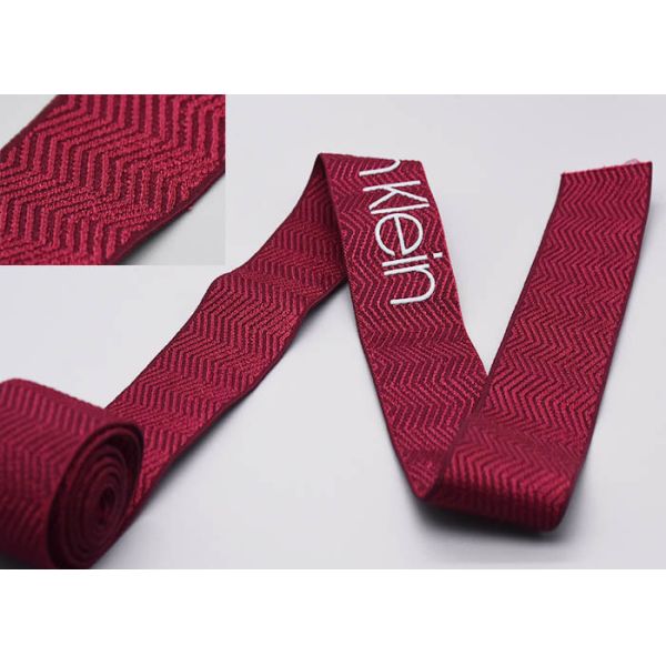 30mm Printed Garment Elastic Band With Silicone Shiny Logo