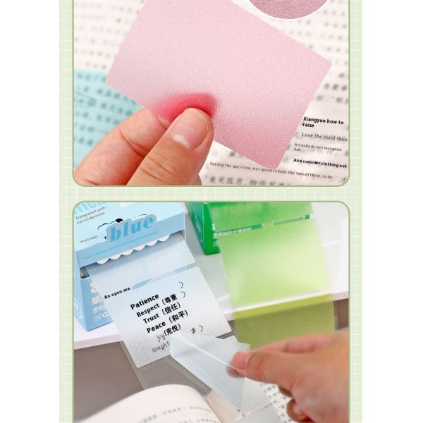 High-Appearance Colorful School Paper Sticky Notes for Students Pearlescent Transparent Self-Adhesive Memo Pad