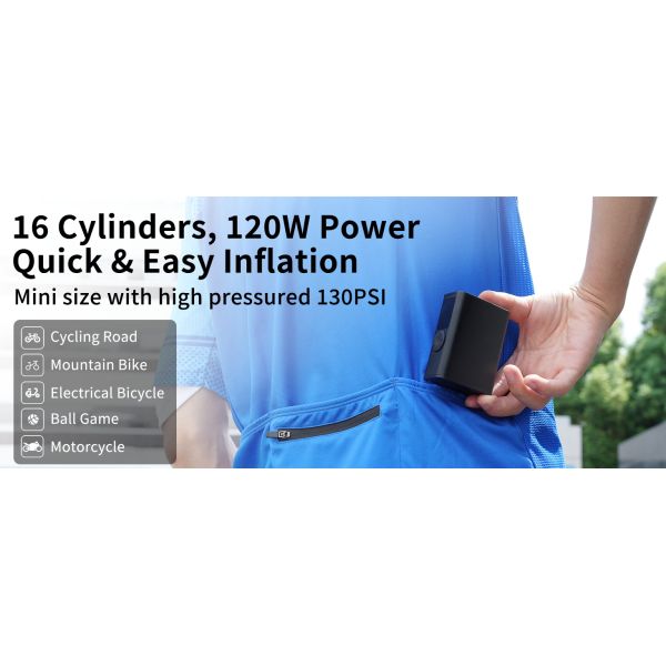 Portable Electric Bicycle Motorbike Air Pump Compressor Tyre Inflator YANTU K1 150psi