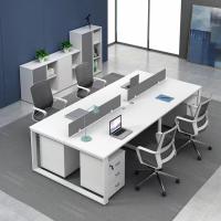 Mesa de trabalho de escritório à prova d'água branco resistente a manchas com borda de PVC