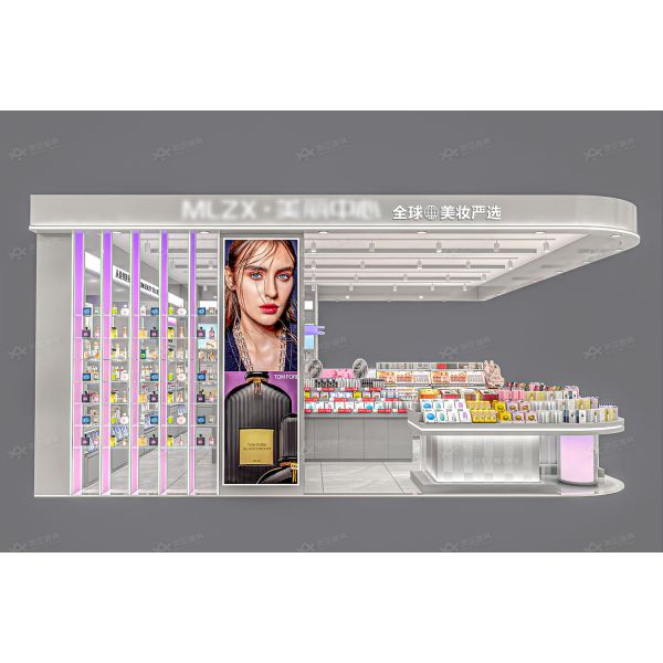 BKC002 Customized Store Display Furniture Gray mall kiosk perfume beautiful cosmetic kiosk for shop design