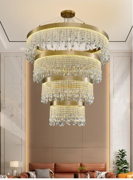Modern oval crystal chandelier Crystal Light Kitchen Fixture Led Modern Home Decor Staircase Lighting(WH-CY-168)